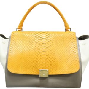 Céline Trapeze Medium Multicolor Calfskin&snakeskin Satchel