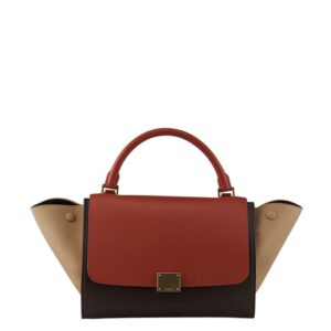 Céline Trapeze Red Color-block Multi-color Leather Tote