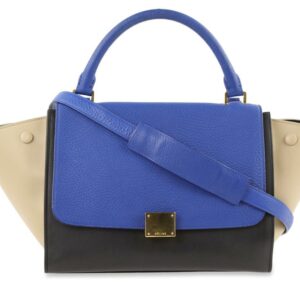 Céline Trapeze Tricolor Small Blue Leather Shoulder Bag