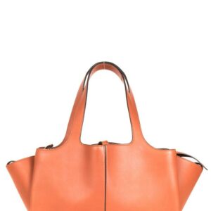 Céline Tri-Fold Rust Medium Orange Leather Tote