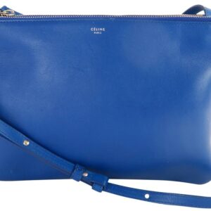 Céline Trio Mint Leather Blue Calfskin Cross Body Bag