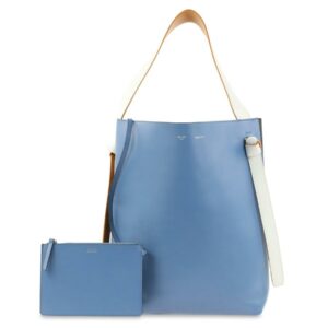 Céline Twisted Cabas W W/ Pouch Multicolor Calfskin Leather Tote