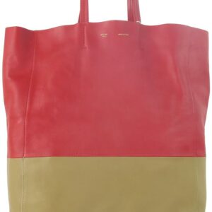 Céline Vertical Cabas Bicolor Calfskin Leather Tote