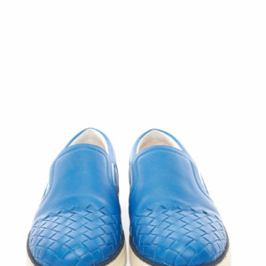 Bottega Veneta Blue Intrecciato Slip-On Sneakers 37.5