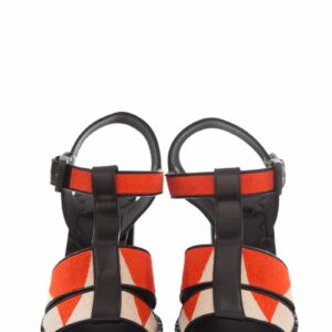 Bottega Veneta Black & Orange Block Heels SZ 39