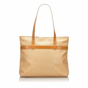 new Celine Brown Beige PVC Plastic Macadam Tote Bag Italy